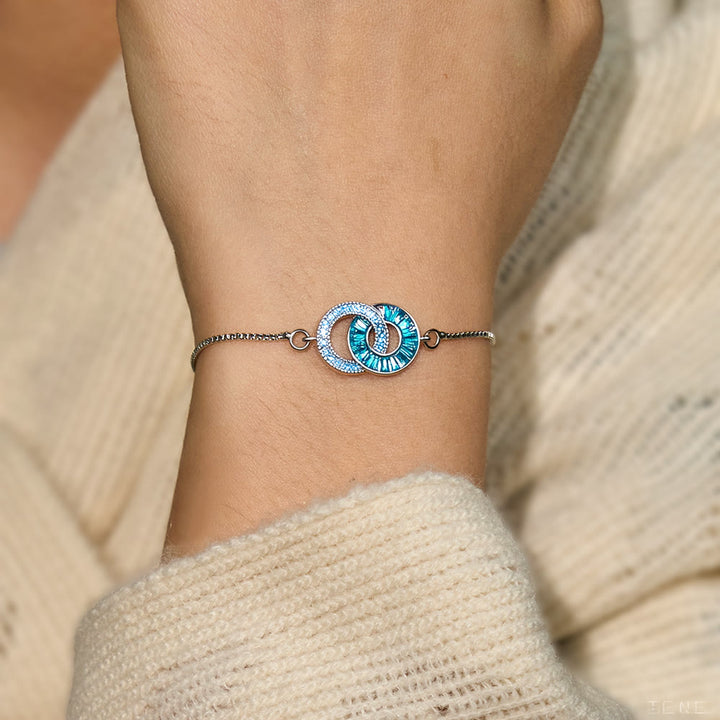 Olivenorma Custom Birthstone Gifts for Mother & Daughter Linking Circles Bracelet & Necklace - image 5