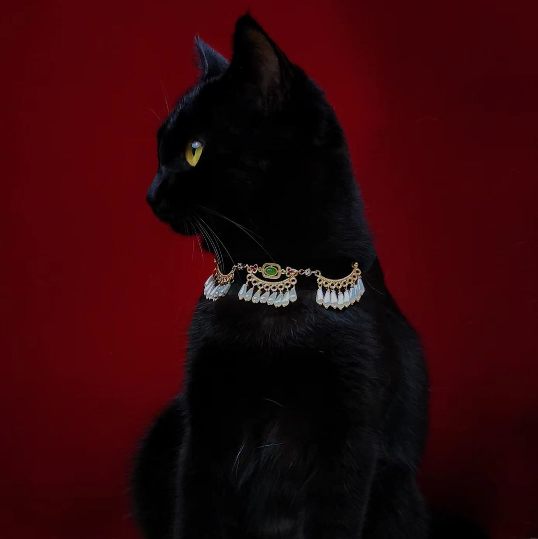 Olivenorma Cute Kitten Healing Crystal Green Aventurine Pet Collar - image 4