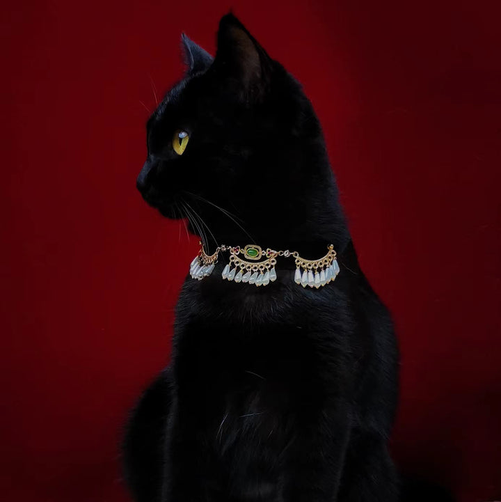 Olivenorma Cute Kitten Healing Crystal Green Aventurine Pet Collar - image 4