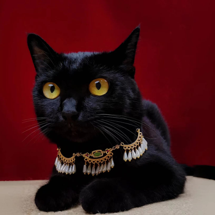 Olivenorma Cute Kitten Healing Crystal Green Aventurine Pet Collar - image 3