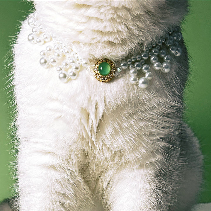 Olivenorma Handmade Pearl Vintage Pet Collar Necklace - image 11