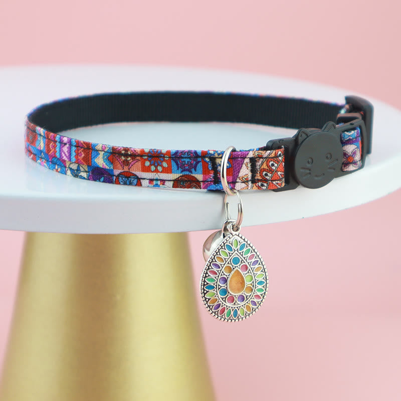 Olivenorma Vintage Bohemian Style Cat Pet Collar - Orange Selenite Crystal - M(25-40cm) - image 2