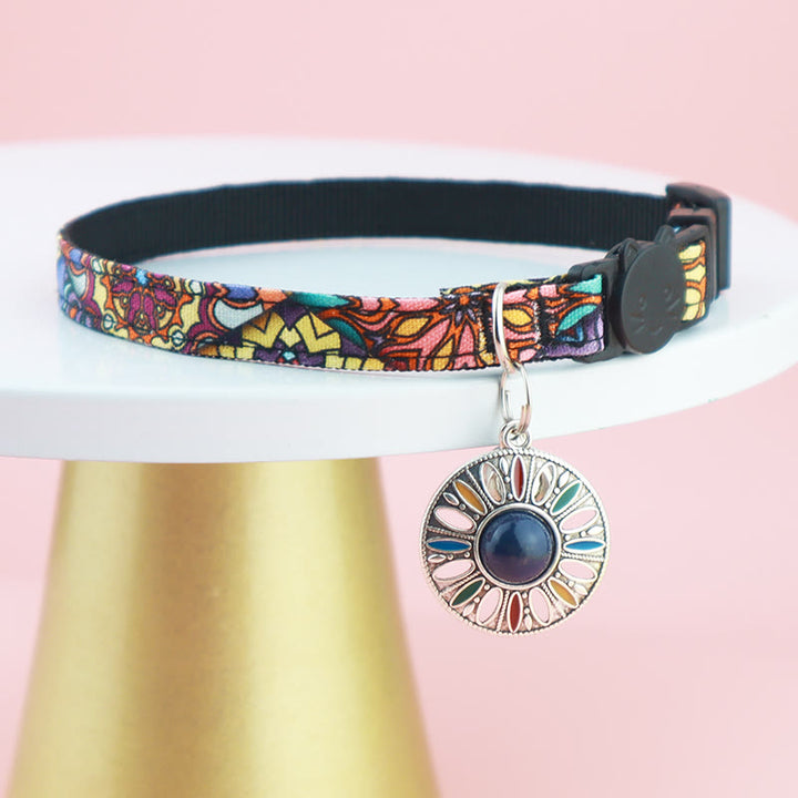 Olivenorma Vintage Bohemian Style Cat Pet Collar - Lapis Lazuli - M(25-40cm) - image 8