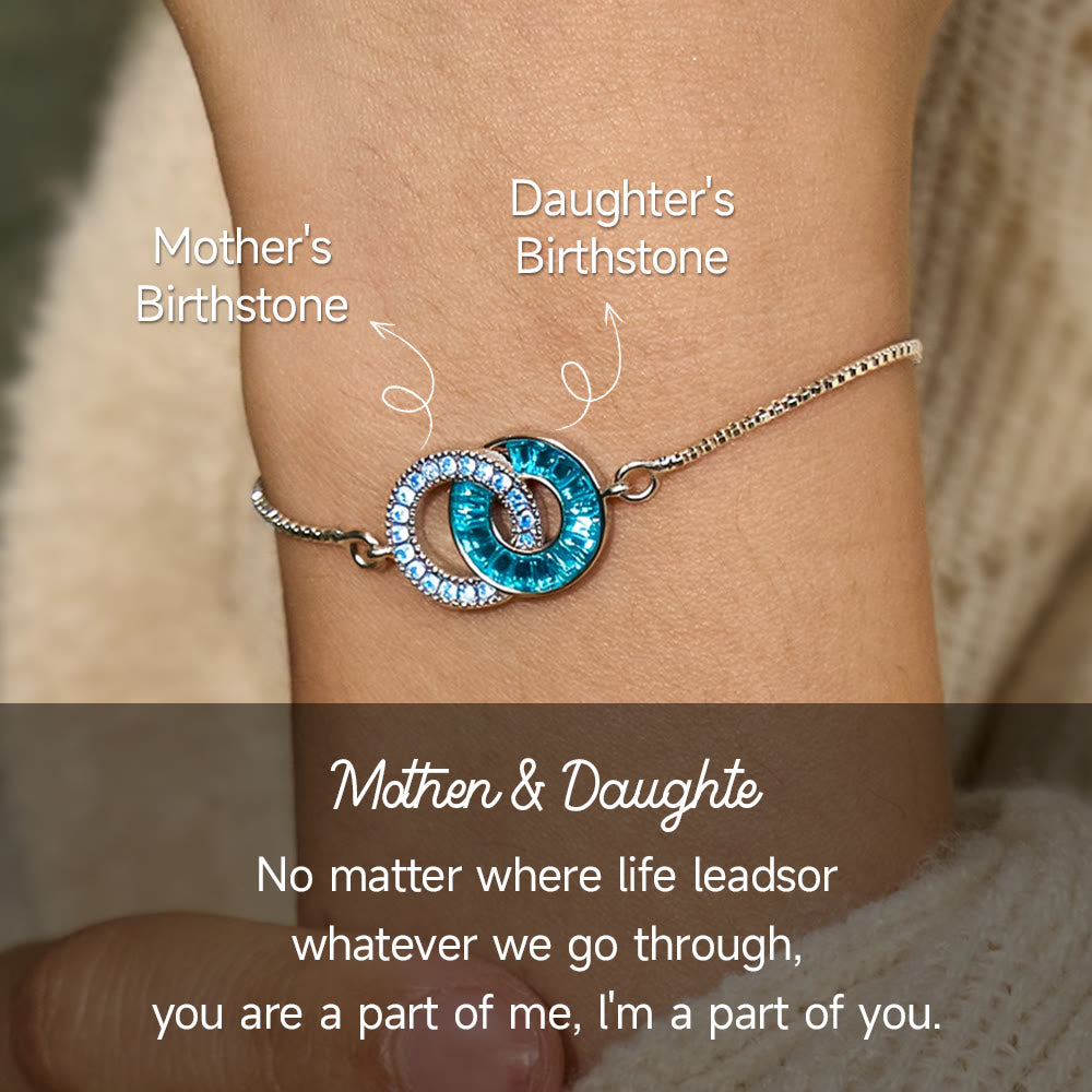 Olivenorma Custom Birthstone Gifts for Mother & Daughter Linking Circles Bracelet - image 4