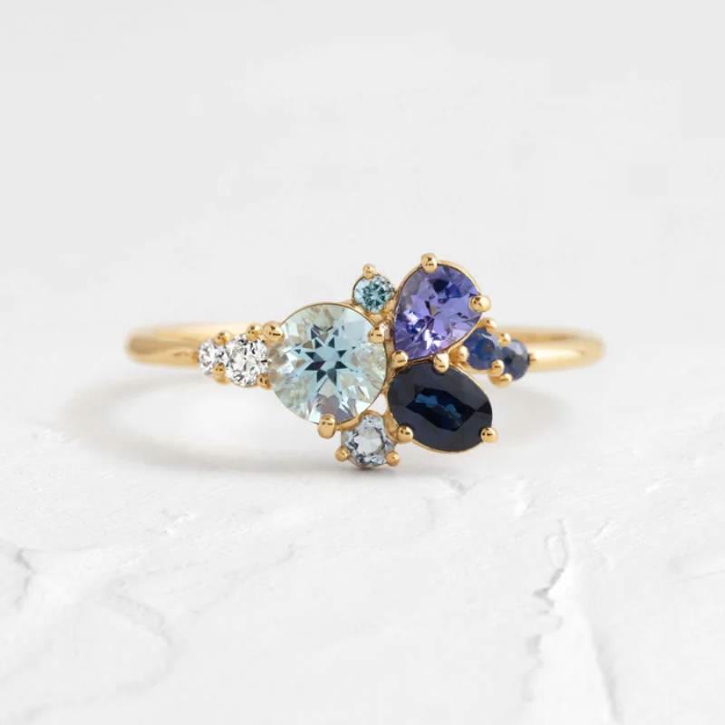 FREE Today: Luxury Aquamarine Zircon Blue Topaz 2Pcs Ring Set - image 0