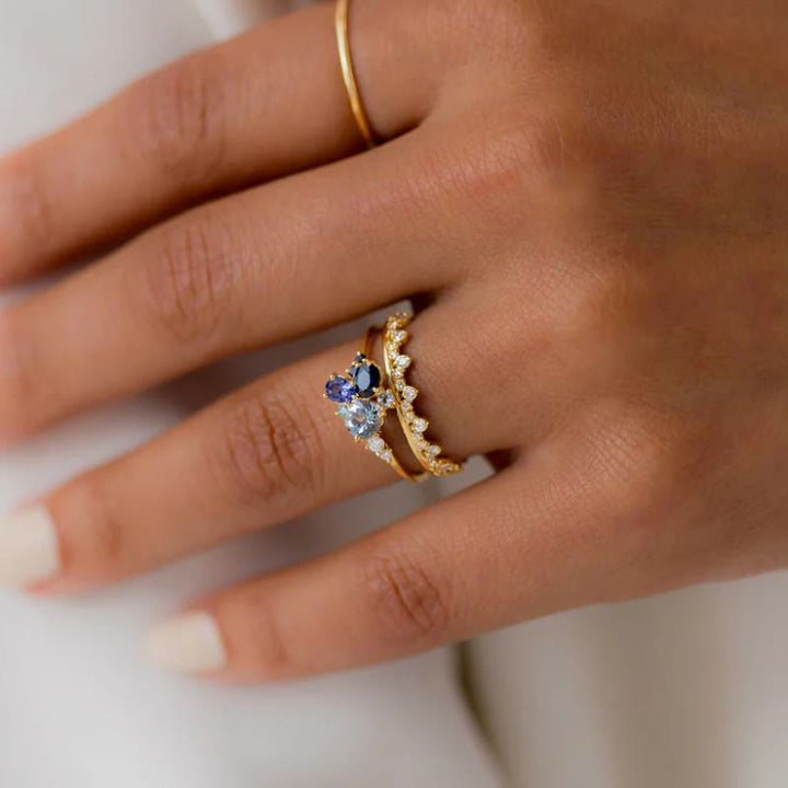 FREE Today: Luxury Aquamarine Zircon Blue Topaz 2Pcs Ring Set - image 2