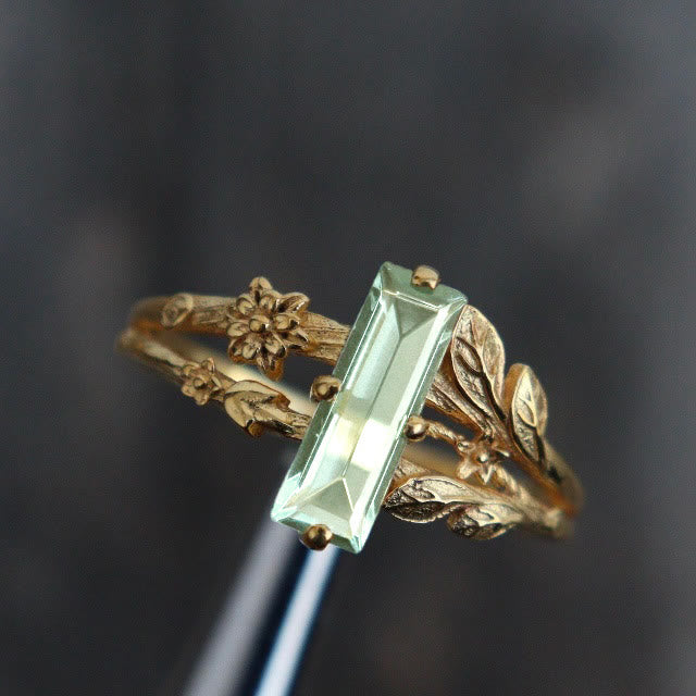 FREE Today: Baguette Cut Green Emerald Zircon Engagement Ring - US 10 - image 0