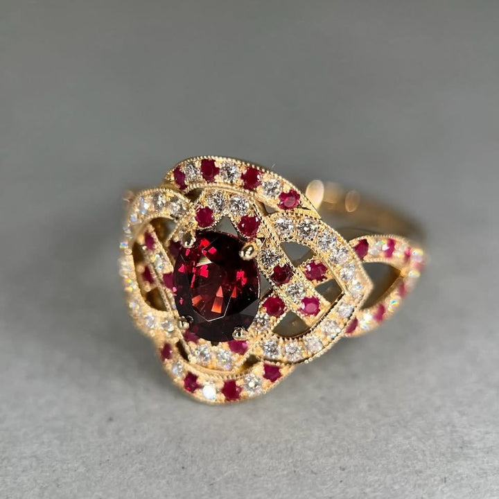 FREE Today: Gold Plated Ruby Zircon Floral Design Engagement Ring - image 2