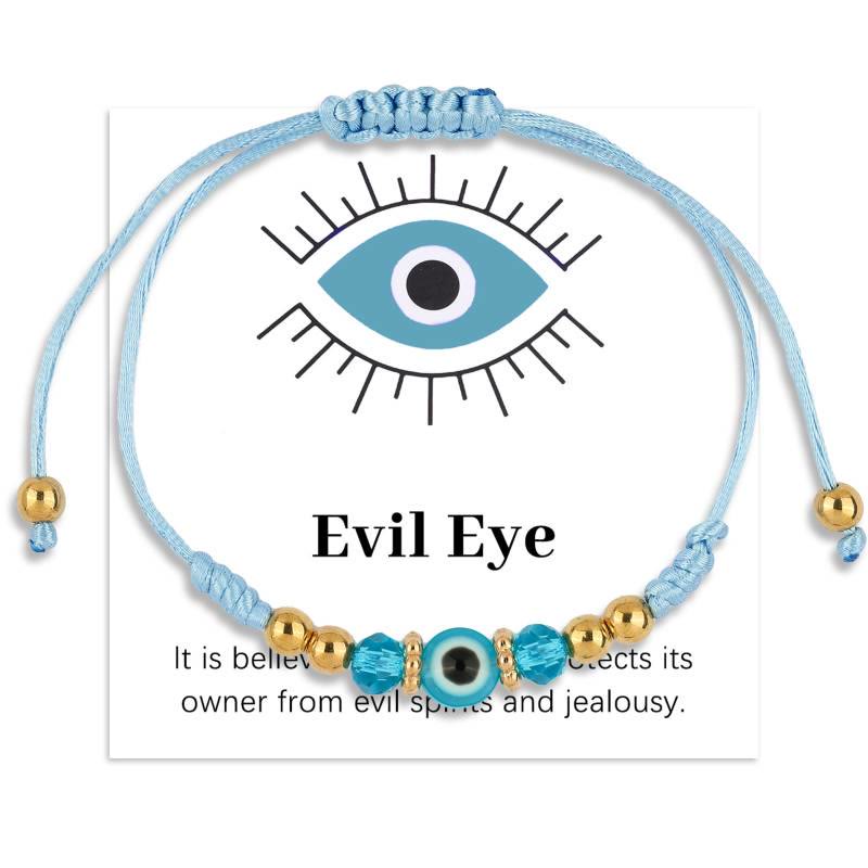 FREE Today: Evil Eye Good Luck Adjustable Protection Bracelet - Light Blue - image 0
