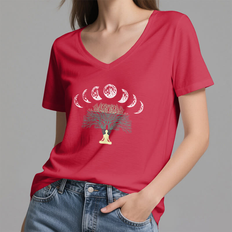 Olivenorma Tree Of Life V-Neck Yoga Meditation T-Shirt - image 22