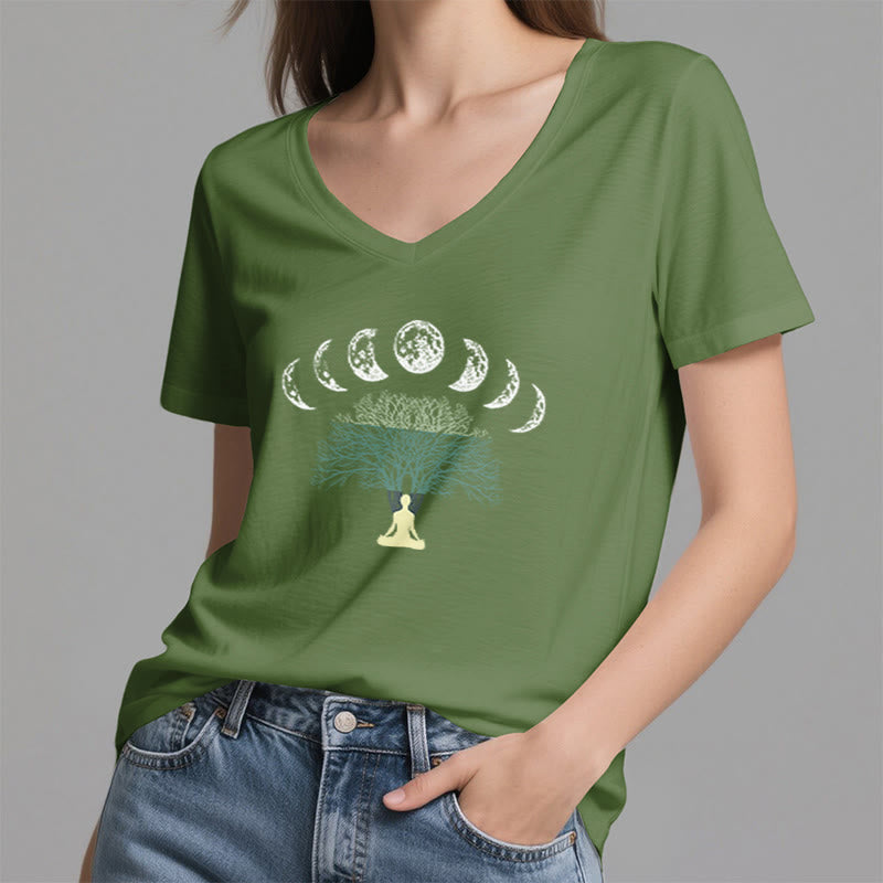 Olivenorma Tree Of Life V-Neck Yoga Meditation T-Shirt - image 20
