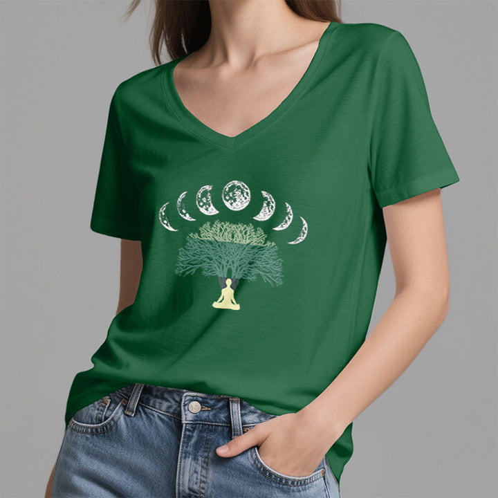 Olivenorma Tree Of Life V-Neck Yoga Meditation T-Shirt - image 18