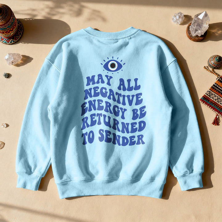 Olivenorma Trendy Demon Eye Quote Sweatshirt - Blue - 2XL - image 17
