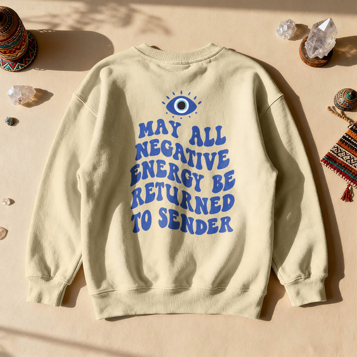 Olivenorma Trendy Demon Eye Quote Sweatshirt - Khaki - 2XL - image 14