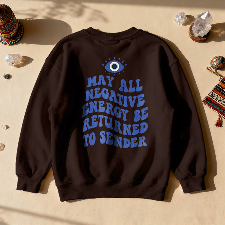 Olivenorma Trendy Demon Eye Quote Sweatshirt - Brown - 2XL - image 11