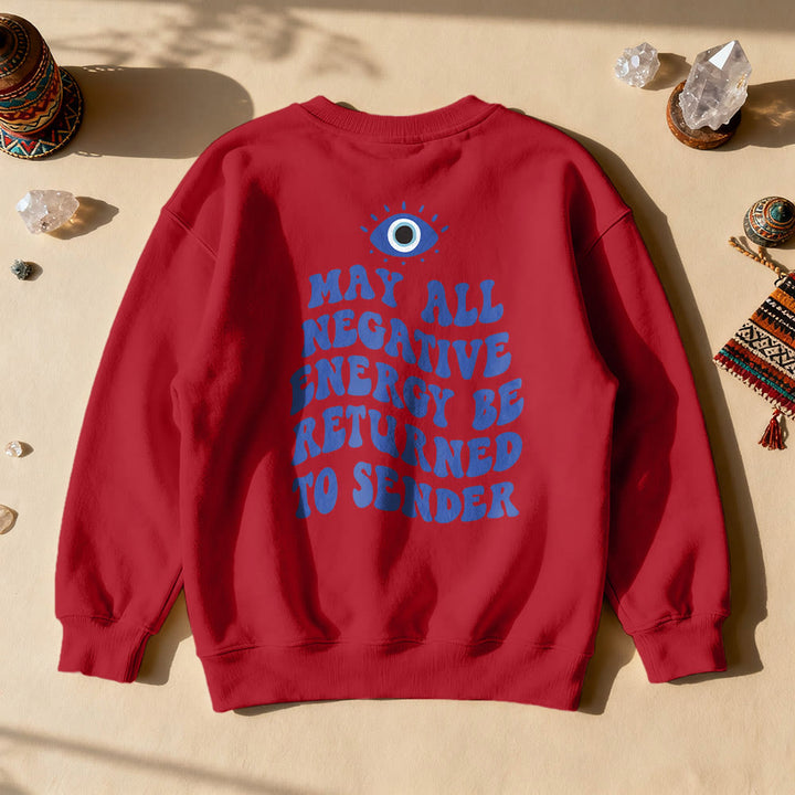 Olivenorma Trendy Demon Eye Quote Sweatshirt - Red - 2XL - image 20