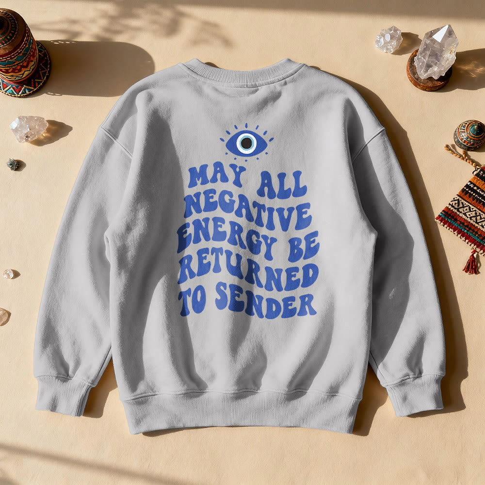 Olivenorma Trendy Demon Eye Quote Sweatshirt - Gray - 2XL - image 8