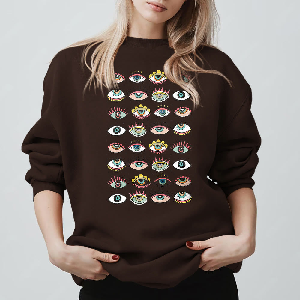 Olivenorma Fashionable Multi Evil Eye Symbol Sweatshirt - image 6