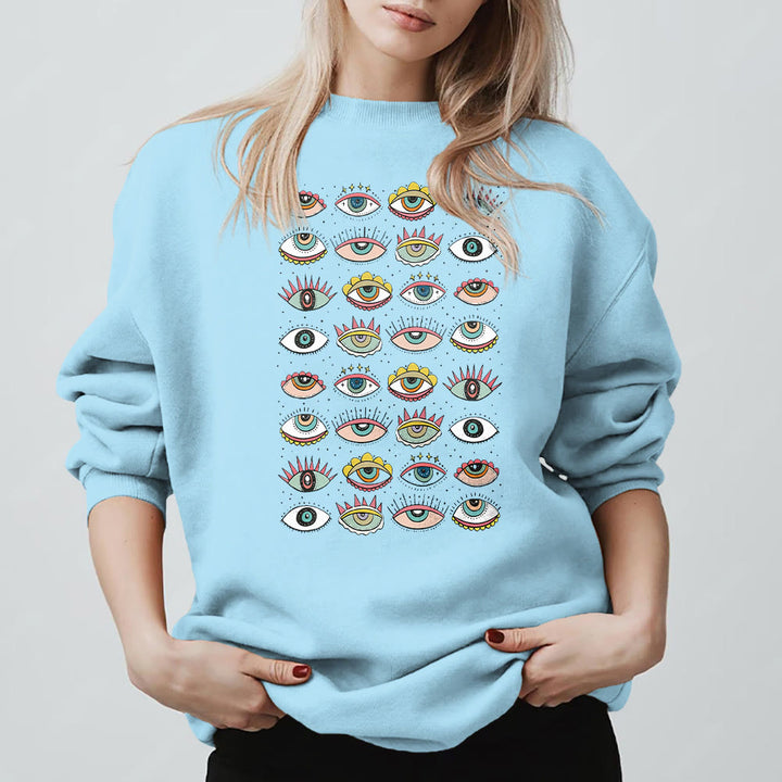 Olivenorma Fashionable Multi Evil Eye Symbol Sweatshirt - image 10