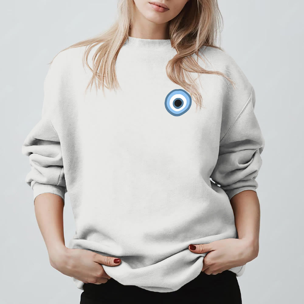 Olivenorma Unisex Blue Evil Eye Sweatshirt - image 3