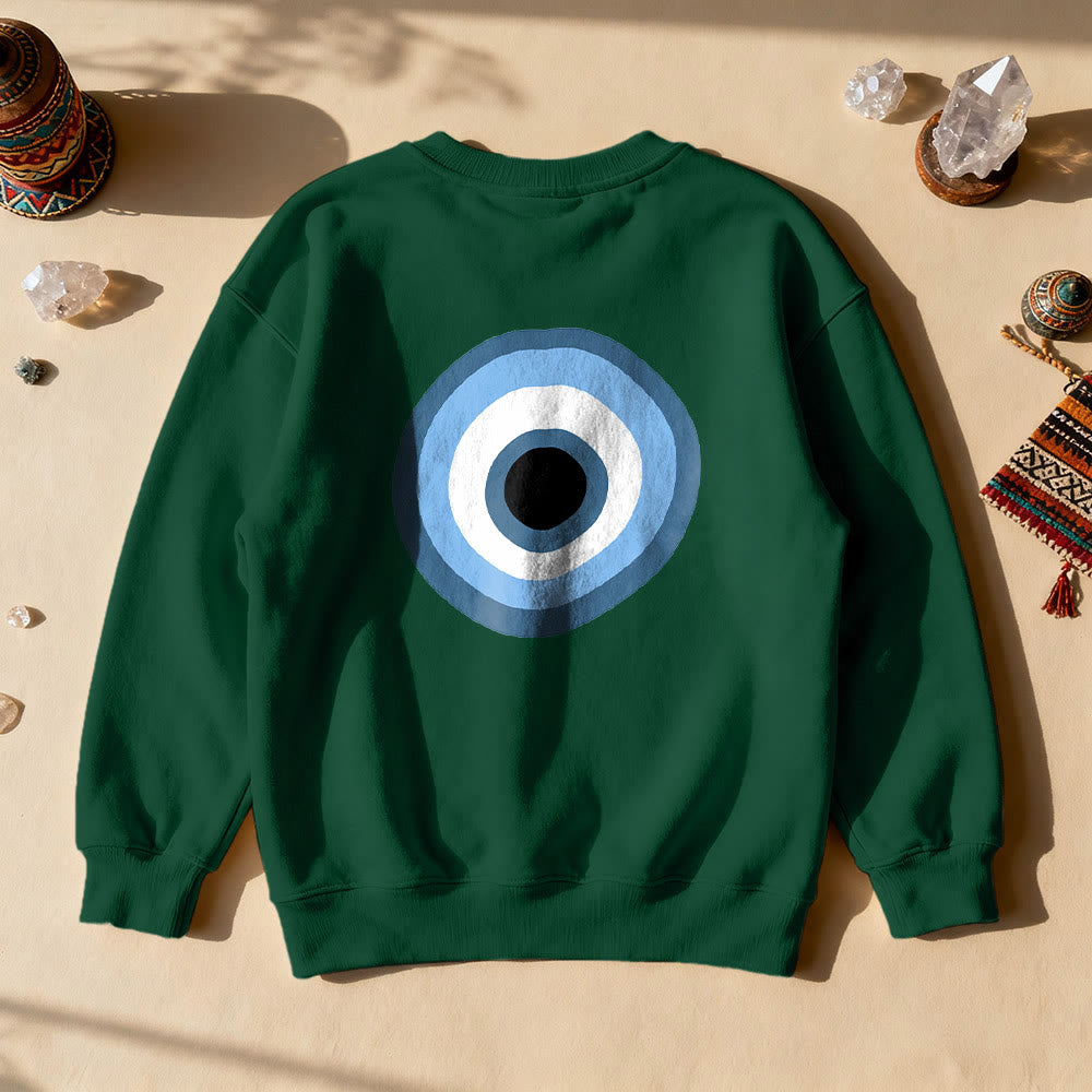 Olivenorma Unisex Blue Evil Eye Sweatshirt - Green - 2XL - image 23