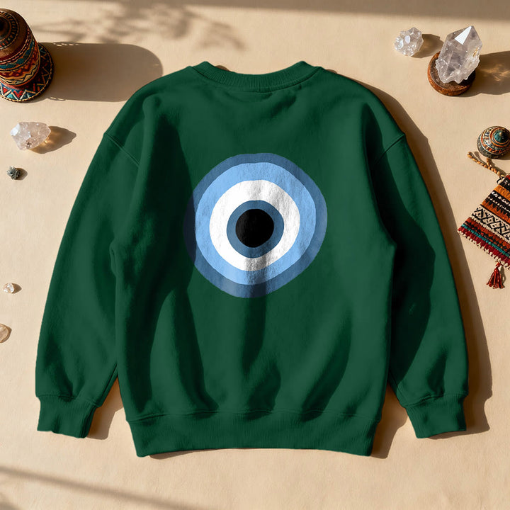 Olivenorma Unisex Blue Evil Eye Sweatshirt - Green - 2XL - image 23