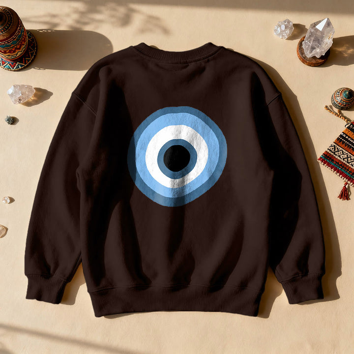 Olivenorma Unisex Blue Evil Eye Sweatshirt - Brown - 2XL - image 14