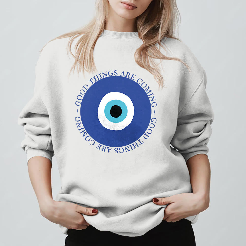 Olivenorma Vintage Classic Evil Eye Design Sweatshirt - image 0