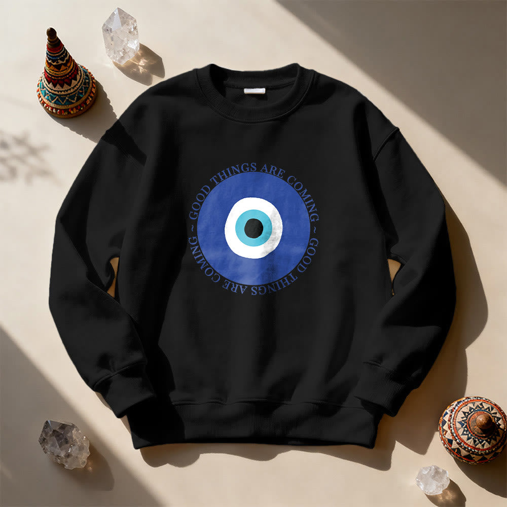 Olivenorma Vintage Classic Evil Eye Design Sweatshirt - Black - 2XL - image 3