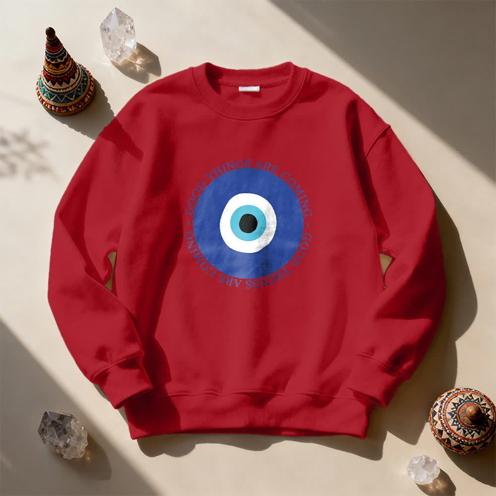 Olivenorma Vintage Classic Evil Eye Design Sweatshirt - Red - 2XL - image 13