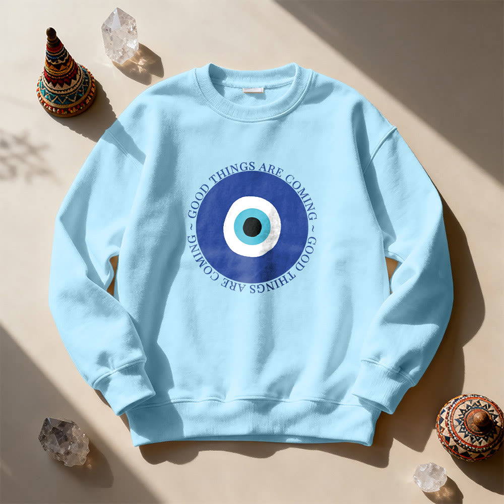 Olivenorma Vintage Classic Evil Eye Design Sweatshirt - Blue - 2XL - image 11