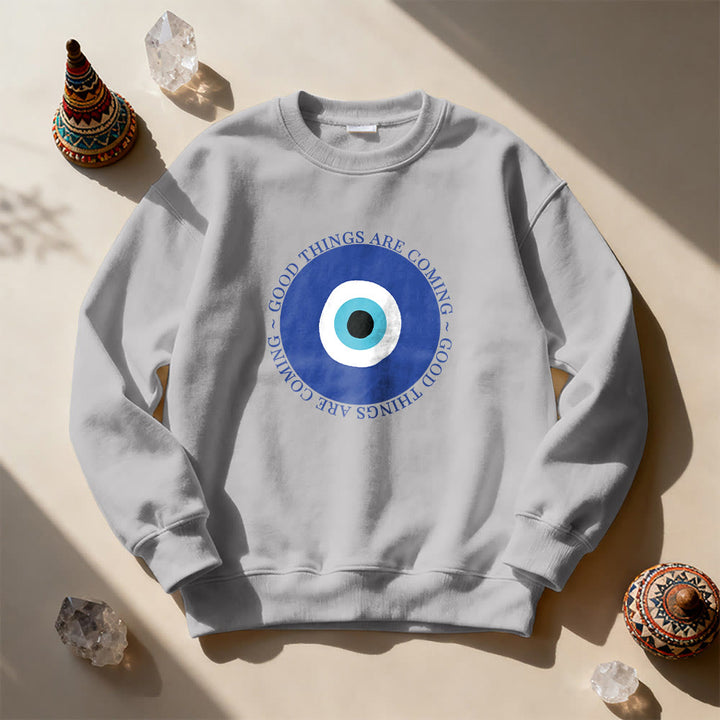 Olivenorma Vintage Classic Evil Eye Design Sweatshirt - Gray - 2XL - image 5