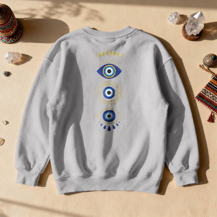 Olivenorma Layered Evil Eye Moon Phases Sweatshirt - Gray - 2XL - image 8