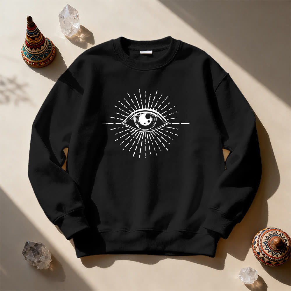 Olivenorma Spiritual Evil Eye Sunburst Sweatshirt  - Black - 2XL - image 5