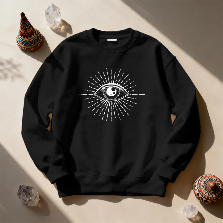 Olivenorma Spiritual Evil Eye Sunburst Sweatshirt  - Black - 2XL - image 5