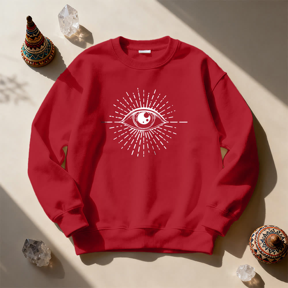 Olivenorma Spiritual Evil Eye Sunburst Sweatshirt  - Red - 2XL - image 15