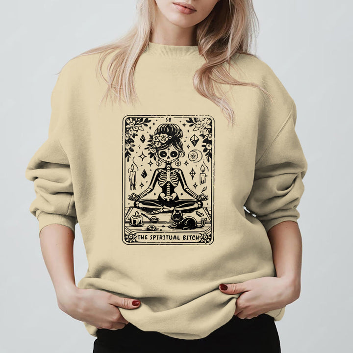 Olivenorma"THE SPIRITUAL BITCH"Tarot Spiritual Skeleton Sweatshirt  - image 8