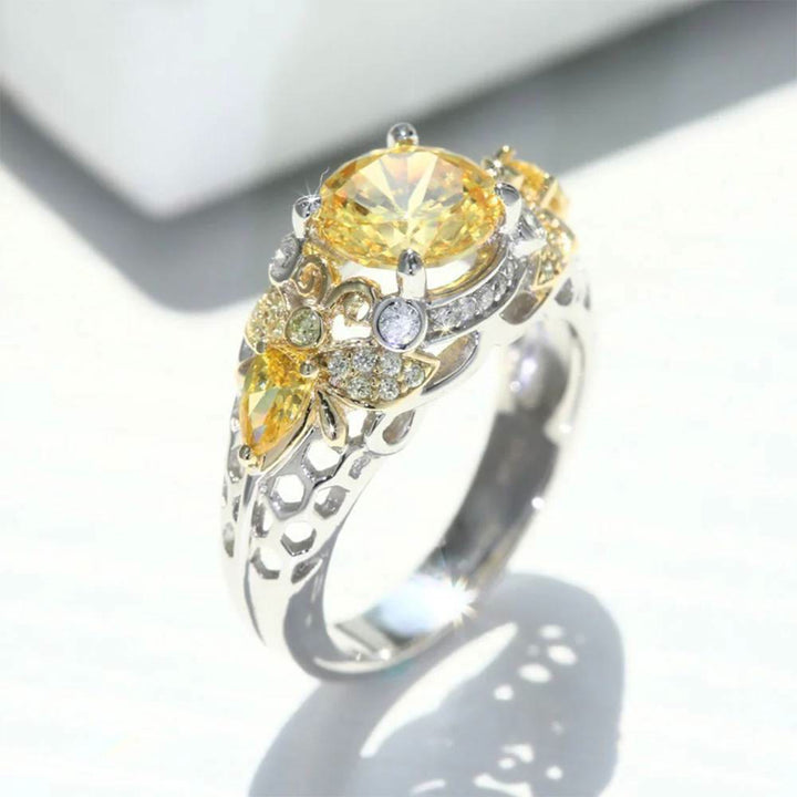 FREE Today: Save The Bees - Citrine Zircon Queen Bee Citrine Ring - image 3