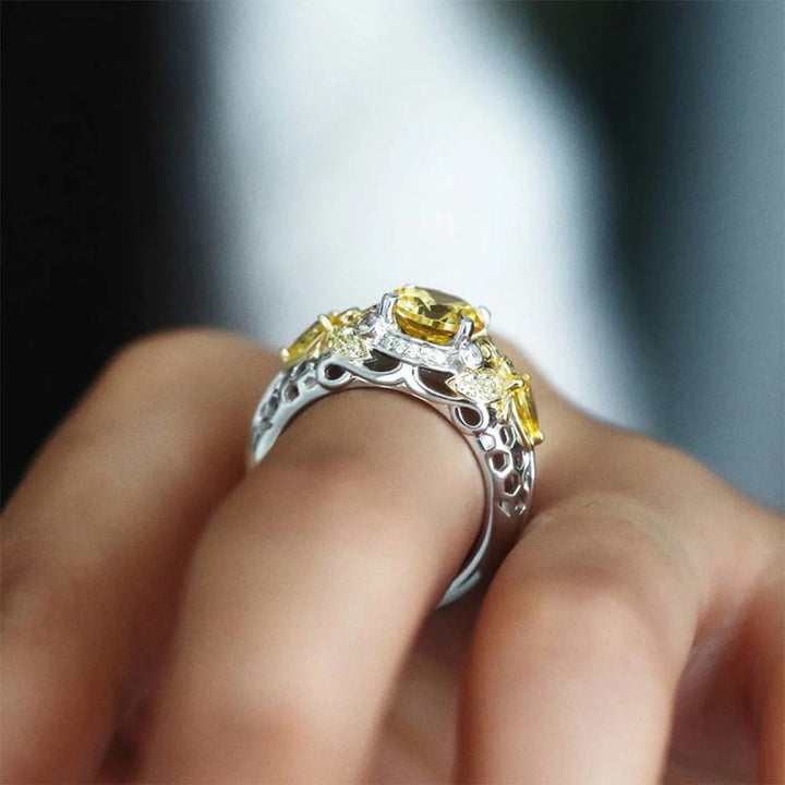 FREE Today: Save The Bees - Citrine Zircon Queen Bee Citrine Ring - image 1