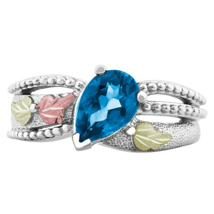 FREE Today: Blue Topaz Leaf Silver Color Ring - image 2