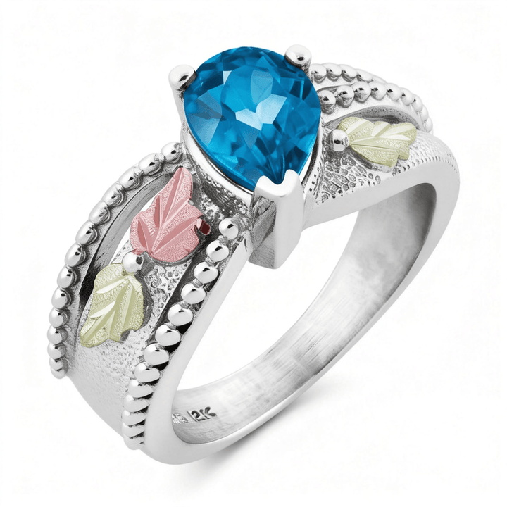 FREE Today: Blue Topaz Leaf Silver Color Ring - image 5