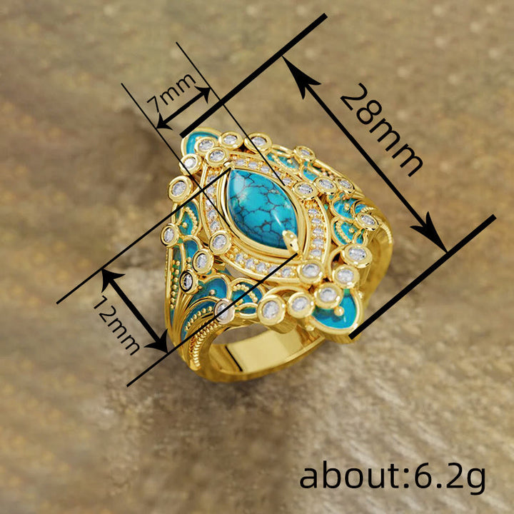 FREE Today:  Marquise Cut Turquoise Style Vintage Elegant Ring - image 4