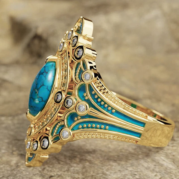 FREE Today:  Marquise Cut Turquoise Style Vintage Elegant Ring - image 3