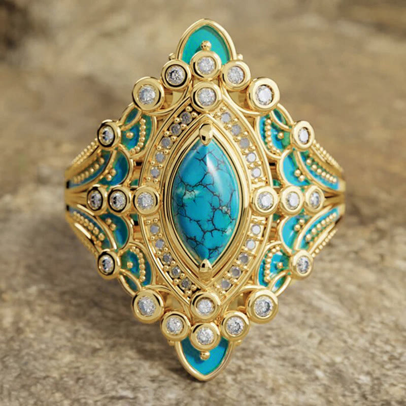 FREE Today:  Marquise Cut Turquoise Style Vintage Elegant Ring - US 10 - image 0