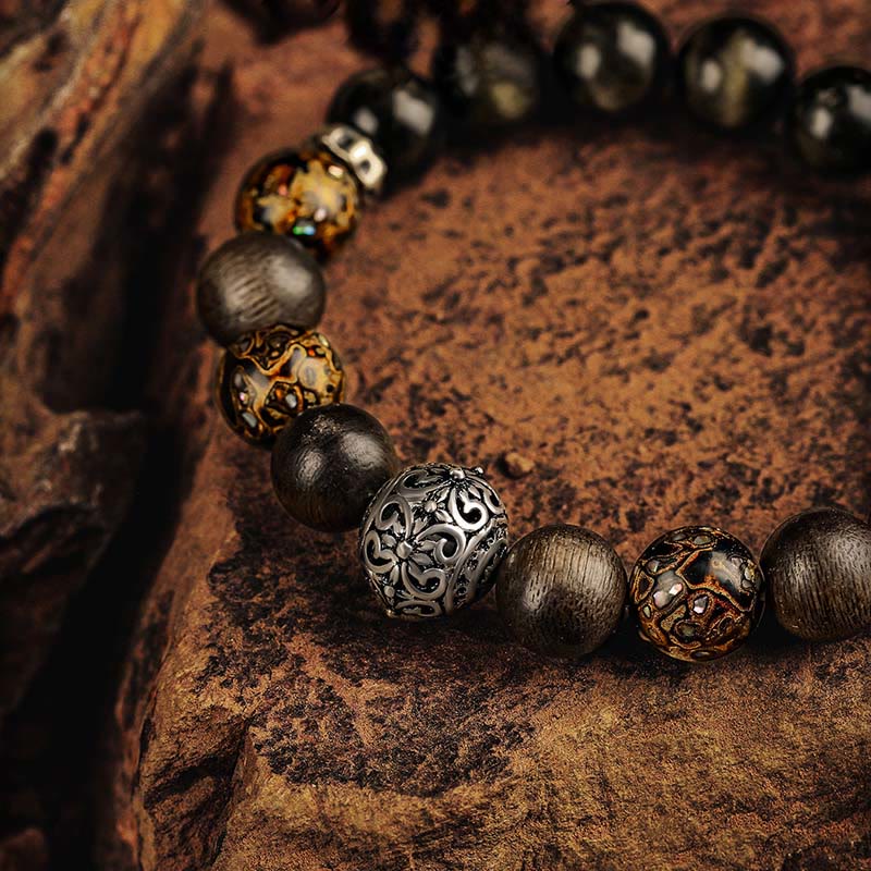 Olivenorma Golden Sheen Obsidian Premium Beaded Bracelet - image 2