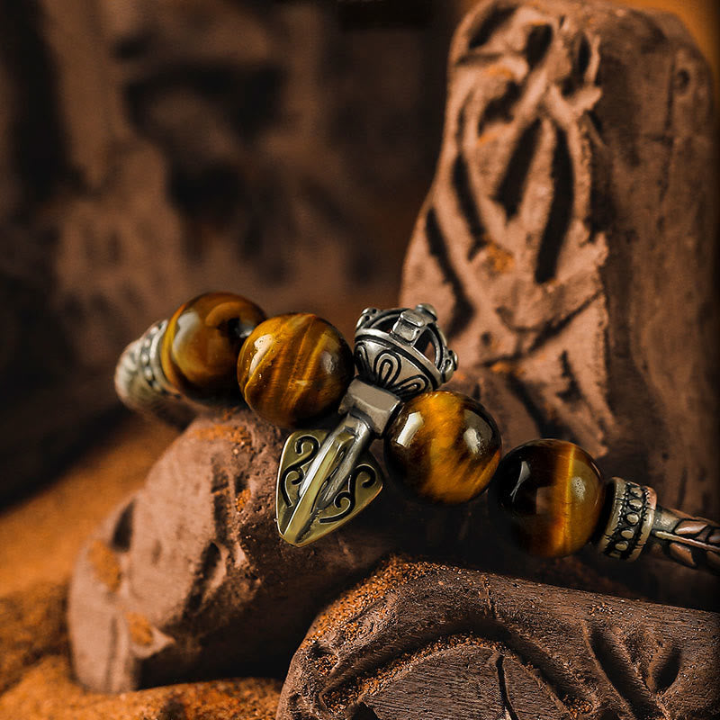 Olivenorma Blade Tiger Eye&Gold Obsidian Beaded Bracelet - image 2