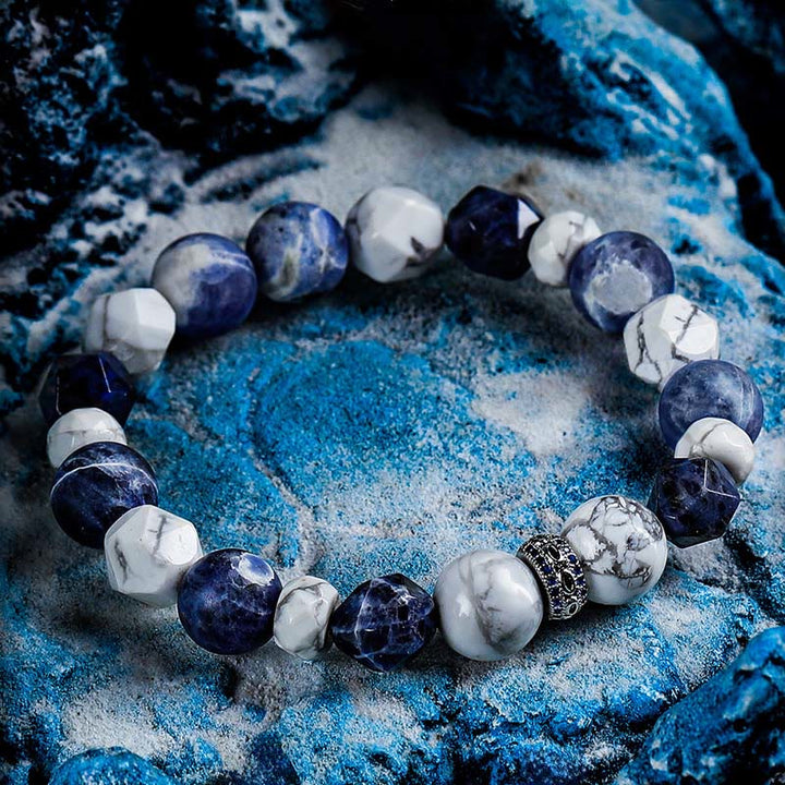 Olivenorma Sodalite&Howlite Beaded Bracelet - image 1