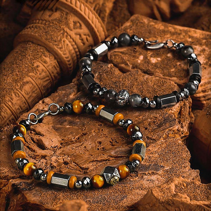 Olivenorma Tiger Eye&Labradorite Beaded Bracelet - image 0