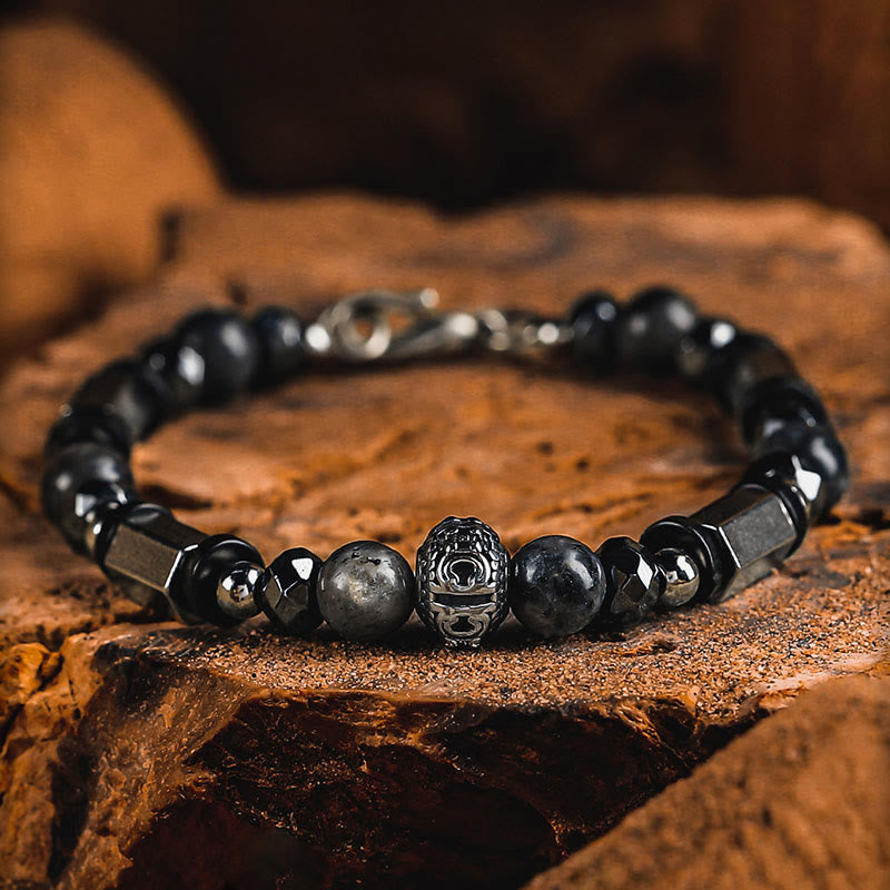 Olivenorma Tiger Eye&Labradorite Beaded Bracelet - Labradorite - 18cm - image 3