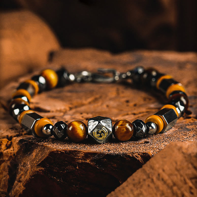 Olivenorma Tiger Eye&Labradorite Beaded Bracelet - Tiger Eye - 18cm - image 1